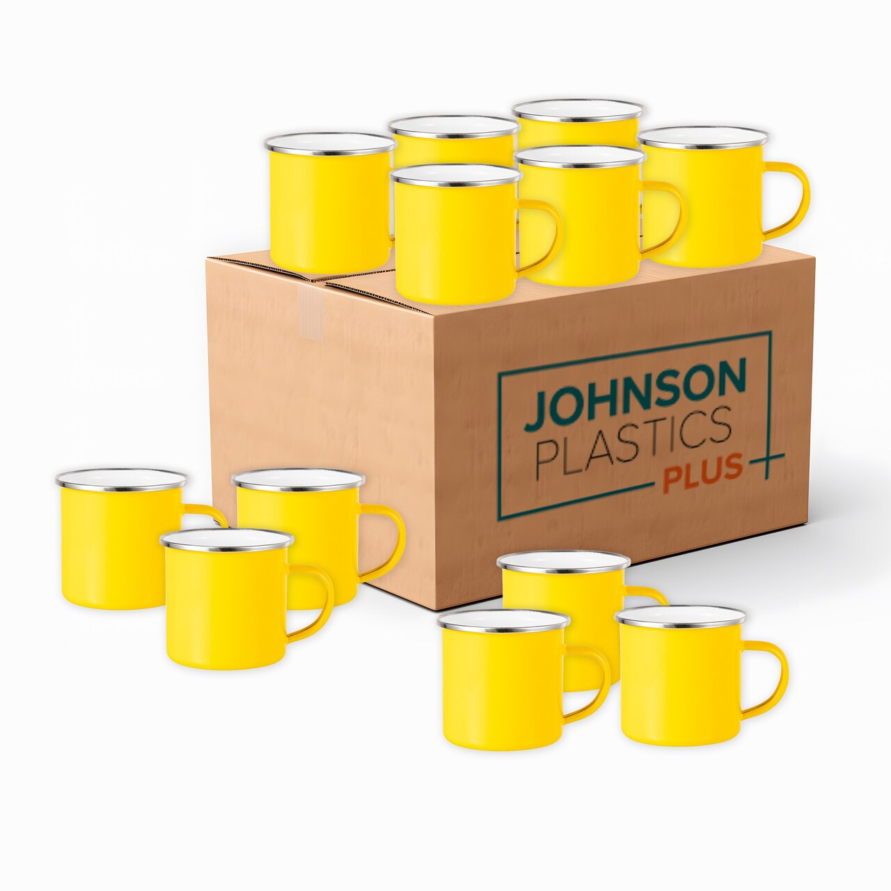 Sublimation Blank Camp Mugs. Color Enamel Camping Mugs in Bulk for Outdoor Travel Dye Sublimation Camper Products Drinking Cups (Case of 12)